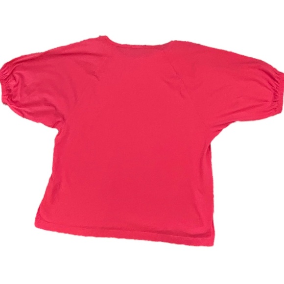 J. Crew hot pink puff sleeve top - Picture 2 of 4